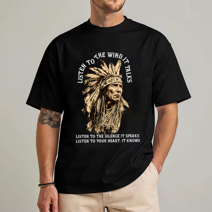 Listen to the Wind Native American Unisex T-shirt/V-neck T-shirt /Hoodie/Sweatshirt