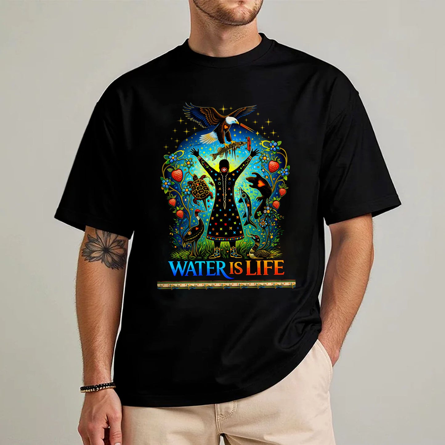 Water is Life Mini Wiconi - Native American - Unisex T-shirt/V-neck T-shirt/Hoodie/Sweatshirt