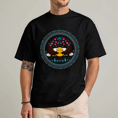 Sacred Twin Eagles Love Circle - Indigenous Art of Unity & Love Unisex T-shirt/T-shirt V-neck/Hoodie/Sweatshirt