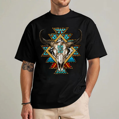 Southwestern Buffalo Skull Native American Unisex T-shirt/V-neck T-shirt /Hoodie/Sweatshirt