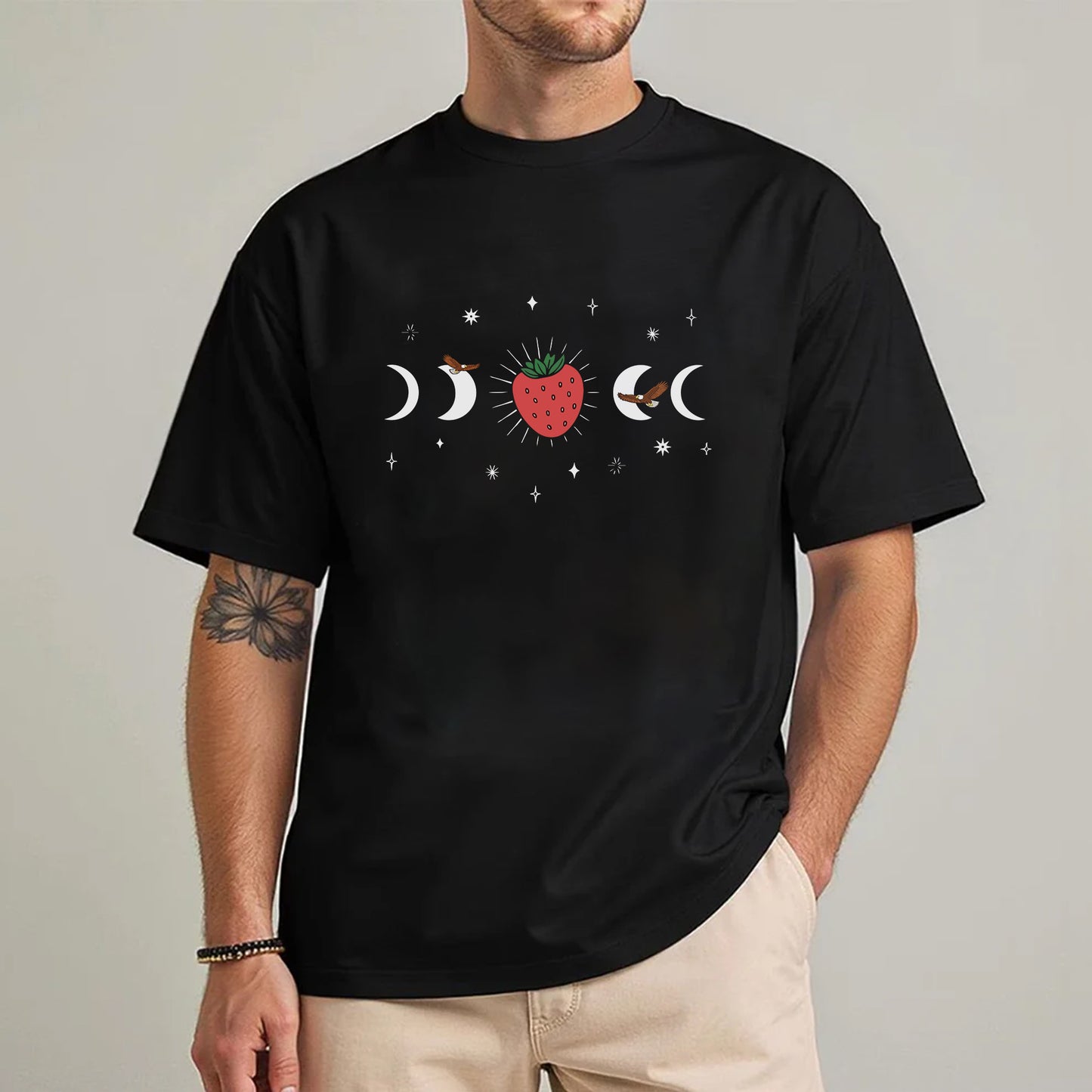 Strawberry Moon Native Spirit Celestial Unisex T-shirt/T-shirt V-neck/Hoodie/Sweatshirt