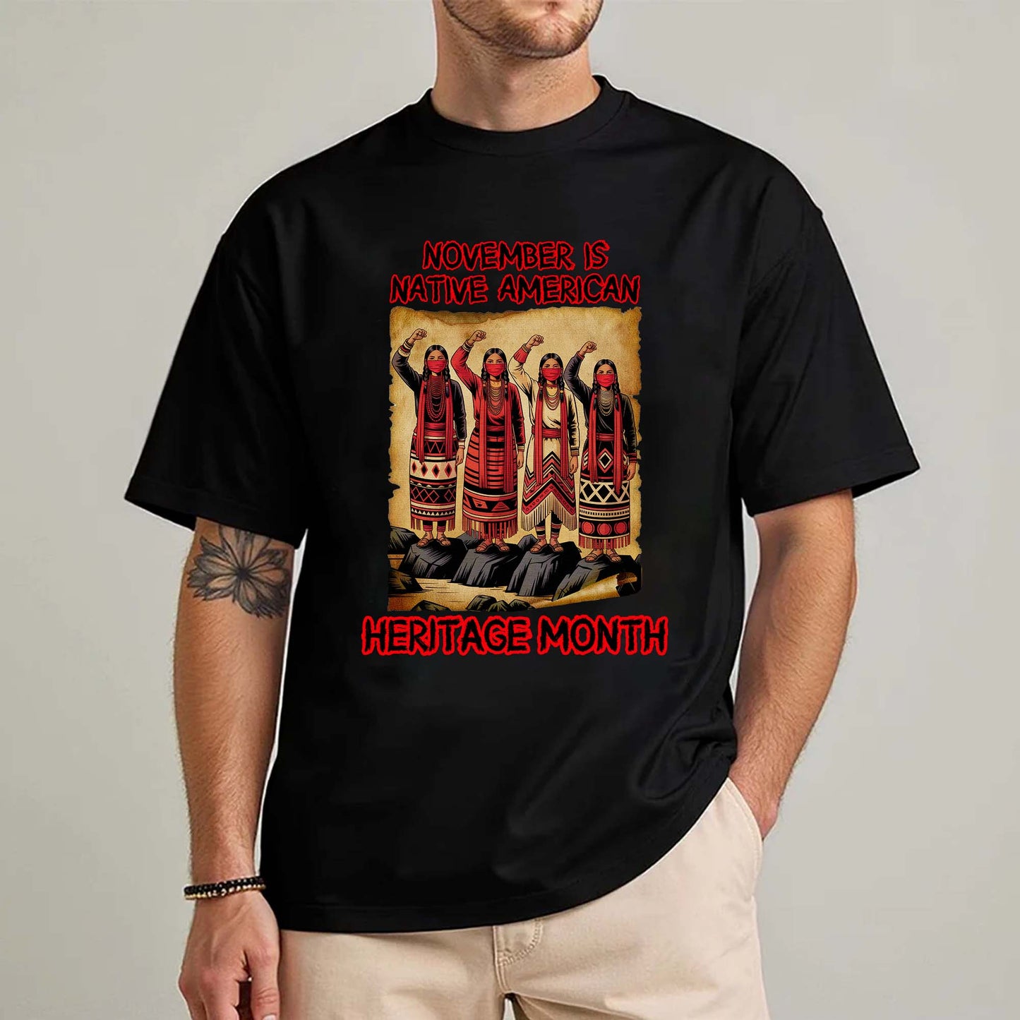 November Is Native American Heritage Month - Indigenous Pride Unisex T-Shirt/T-Shirt V-Neck/Hoodie/Sweatshirt