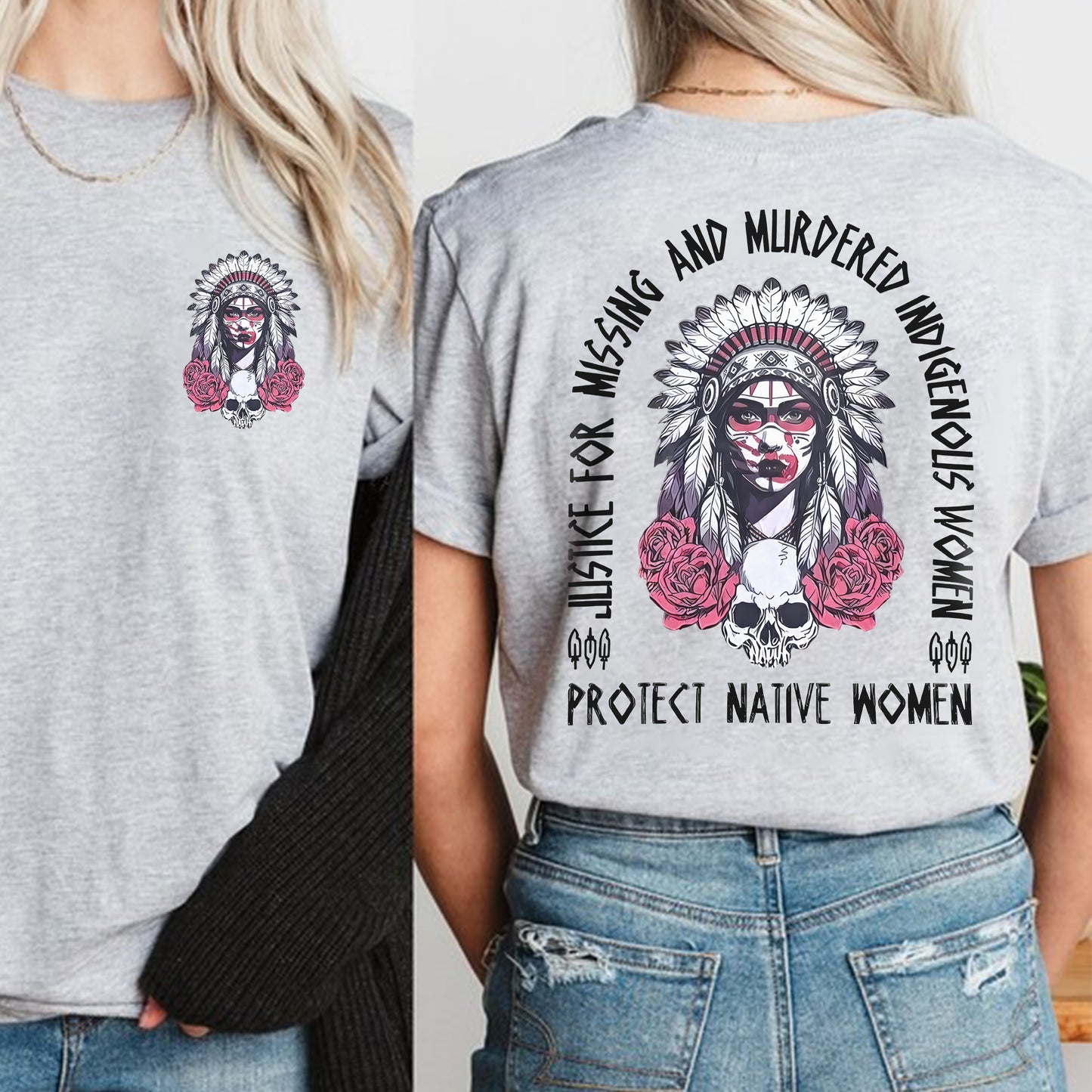 Protect Native Women Justice for MMIW - Two Sides - Unisex T-Shirt/Hoodie/V-Neck/Sweatshirt