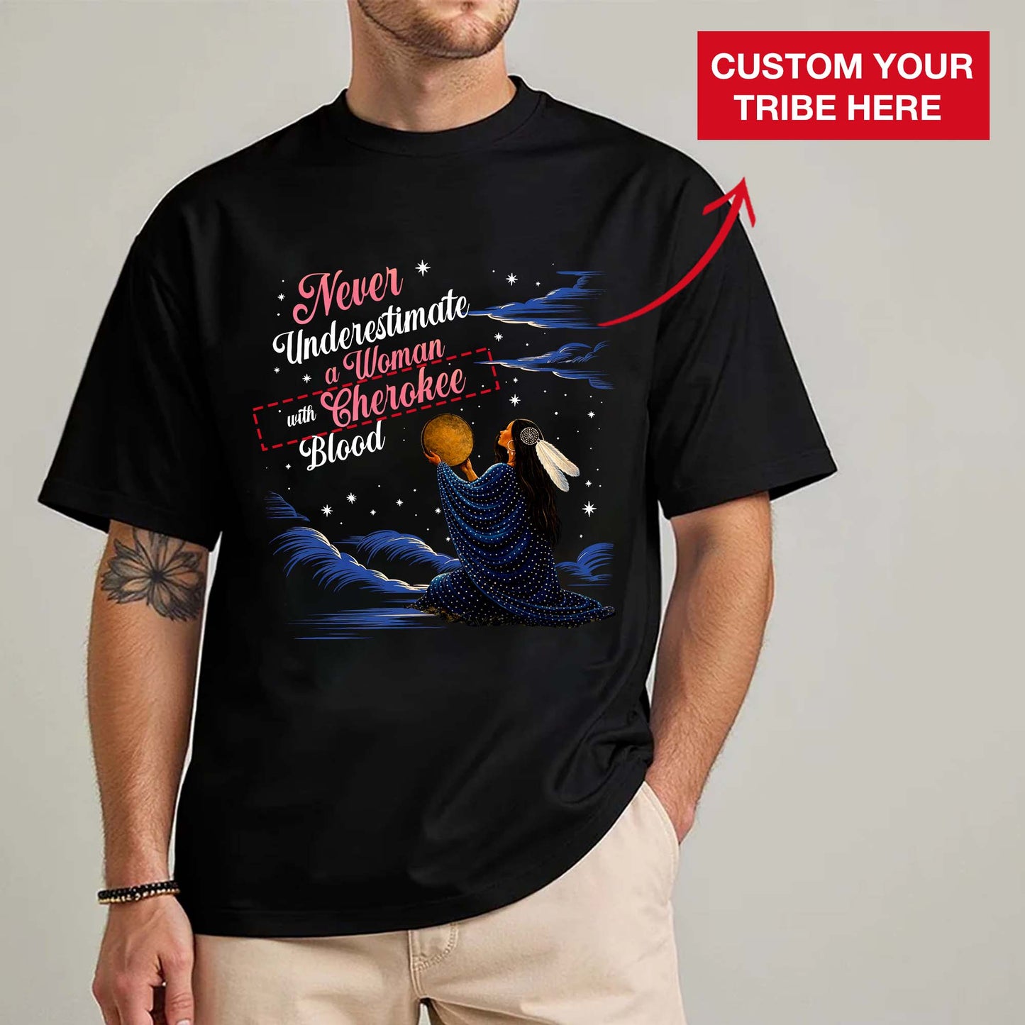 Custom Native American Tribe - Never Underestimate Indigenous Women Unisex T-Shirt/T-Shirt V-Neck/Hoodie/Sweatshirt