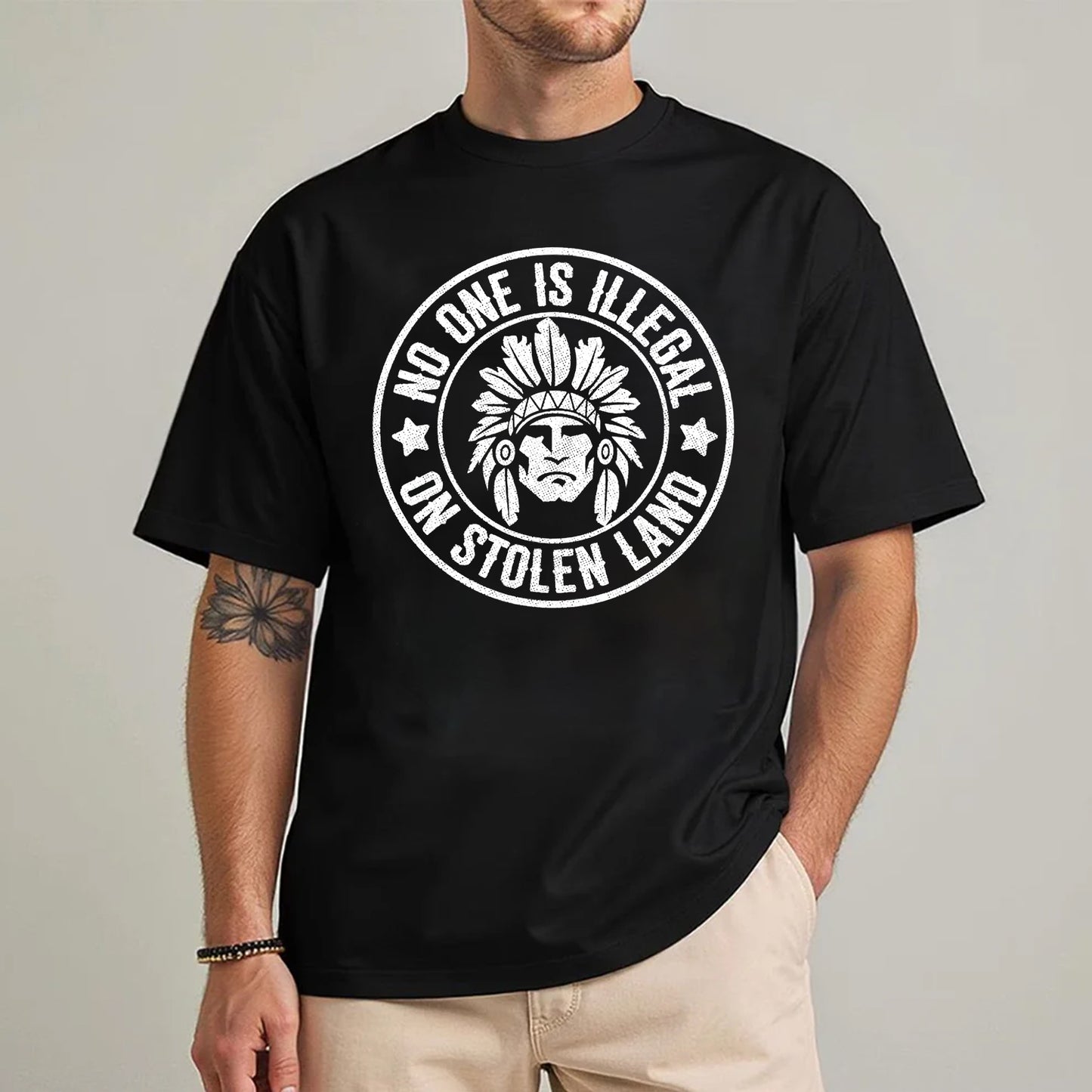 No One Is Illegal on Stolen Land Unisex T-Shirt/T-Shirt V-Neck/Hoodie/Sweatshirt