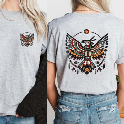 Sacred Thunderbird Spirit Geometric Design - Two sides - T-Shirt/T-Shirt V-Neck/Hoodie/Sweatshirt