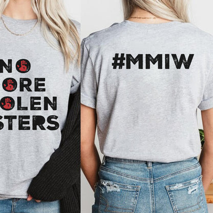 No More Stolen Sisters Red Handprint - Two Sides - MMIW Unisex T-Shirt/Hoodie/V-Neck/Sweatshirt