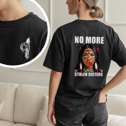 No More Stolen Sisters Indigenous Braided Hair Unisex - Two sides - T-Shirt/T-Shirt V-Neck/Hoodie/Sweatshirt