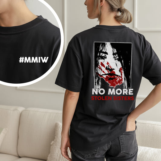 No More Stolen Sisters Red Hand - Two Sides - MMIW Unisex T-Shirt/Hoodie/V-Neck/Sweatshirt