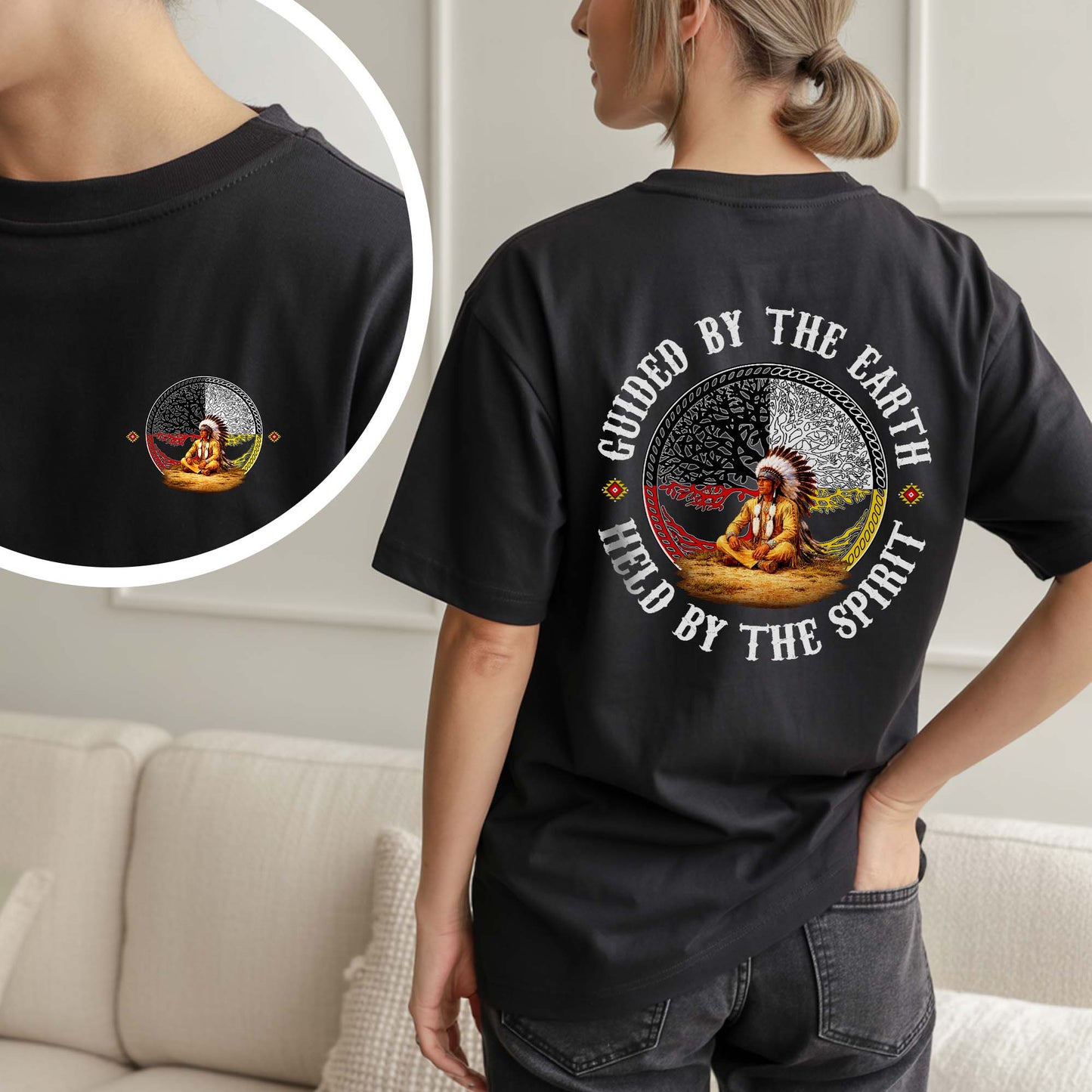 Guided by the Earth Held by the Spirit - Two Sides - Unisex T-Shirt/T-Shirt V-Neck/Hoodie/Sweatshirt