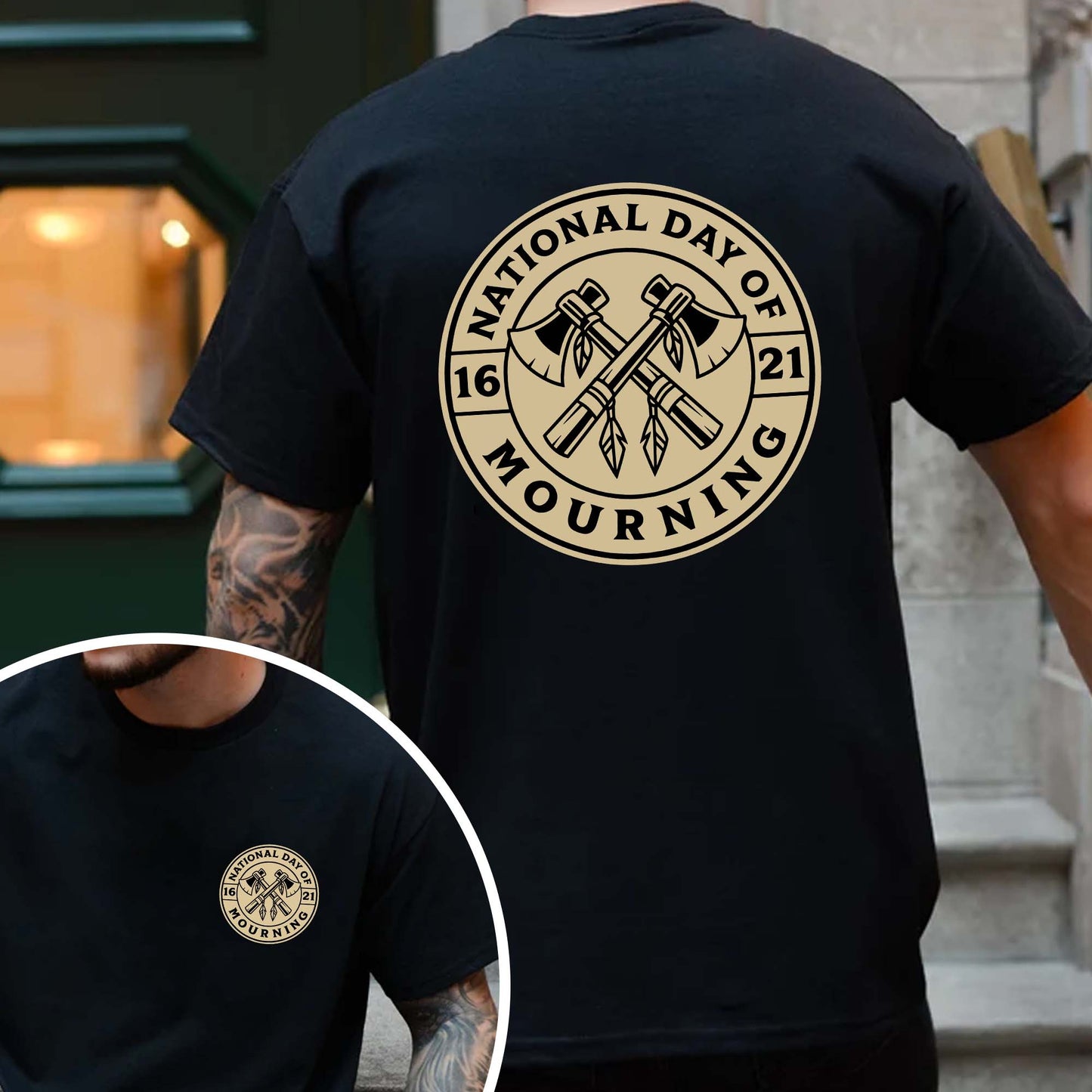 National Day of Mourning - Native American Heritage 1621 - Two sides - T-Shirt/T-Shirt V-Neck/Hoodie/Sweatshirt