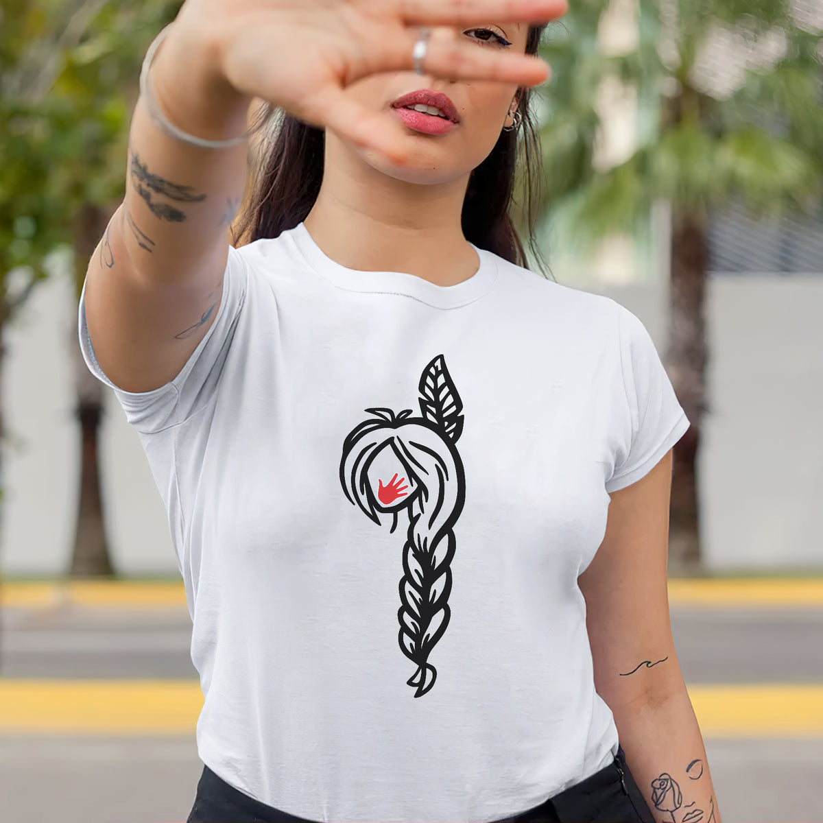 MMIW American Native Black Hair Indigenous Unisex T-shirt/V-neck T-shirt /Hoodie/Sweatshirt