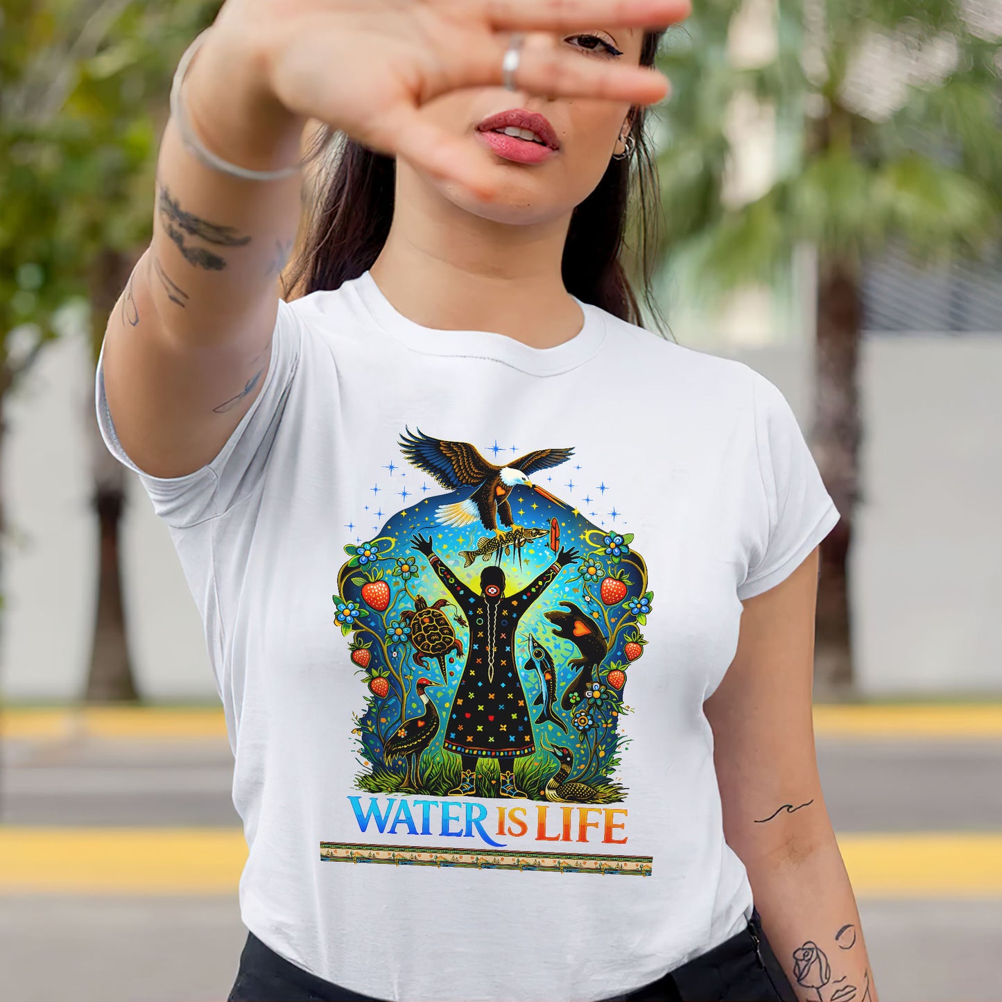 Water is Life Mini Wiconi - Native American - Unisex T-shirt/V-neck T-shirt/Hoodie/Sweatshirt