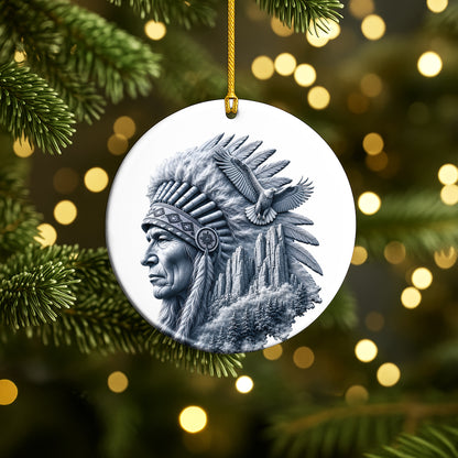 Keeper of the Mountain Eagle Native Christmas Ornament – Indigenous Heritage-Inspired Holiday Decor