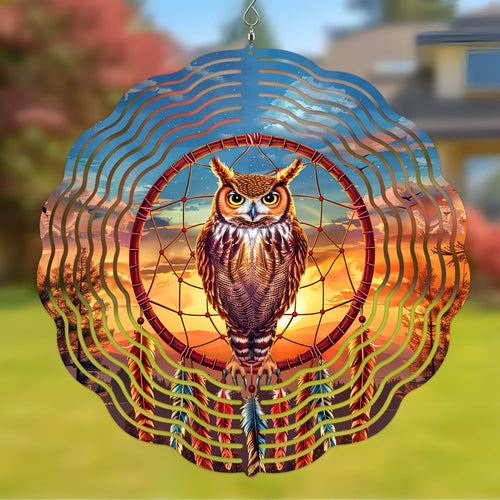 Native American Owl Wind Spinner