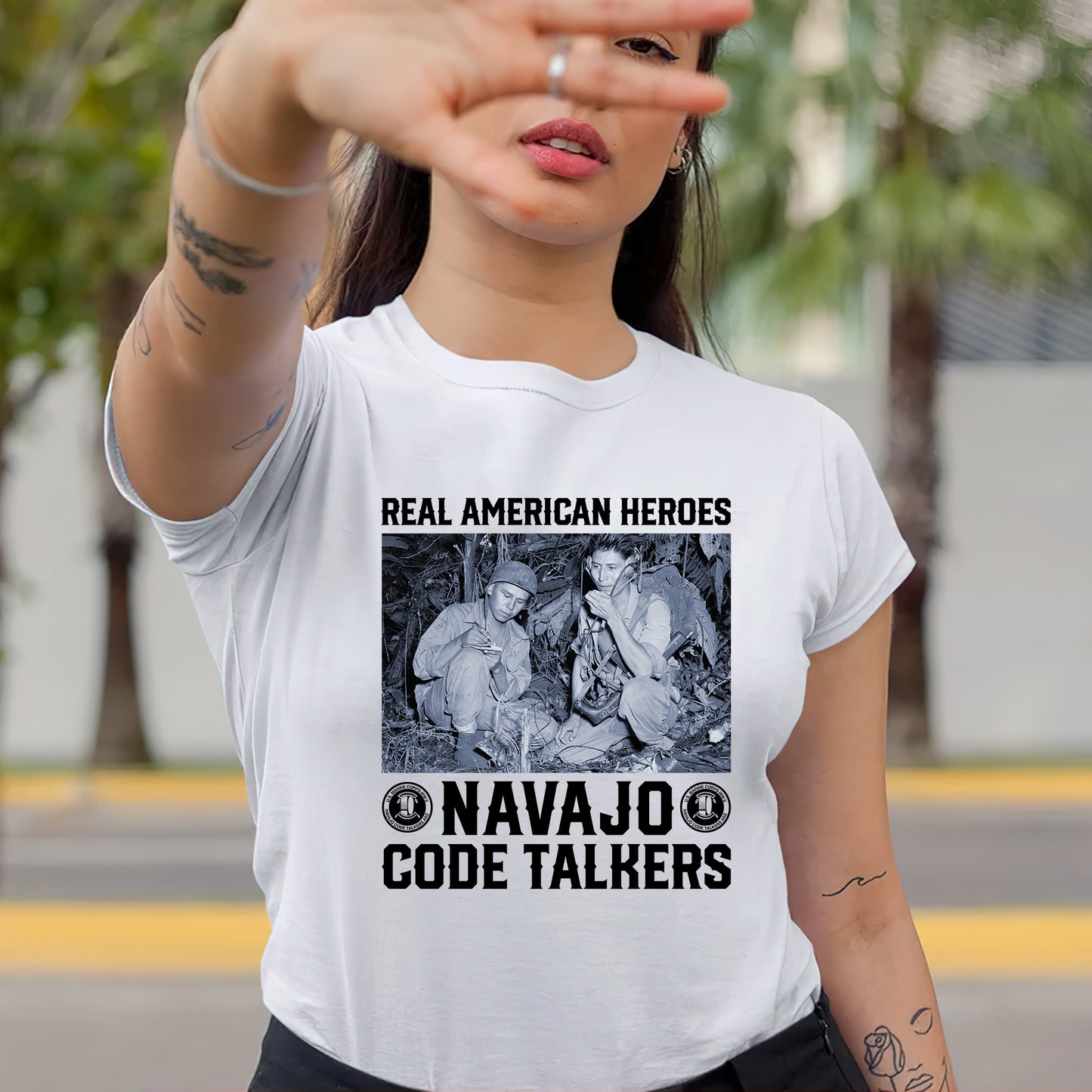 Navajo Code Talkers Real American Heroes Native Land Unisex T-Shirt/T-Shirt V-Neck/Hoodie/Sweatshirt