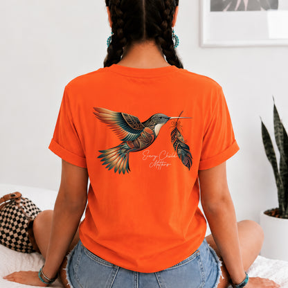 Every Child Matters Hummingbird Feather Native American - Two sides - Unisex T-shirt/V-neck T-shirt/Hoodie/Sweatshirt
