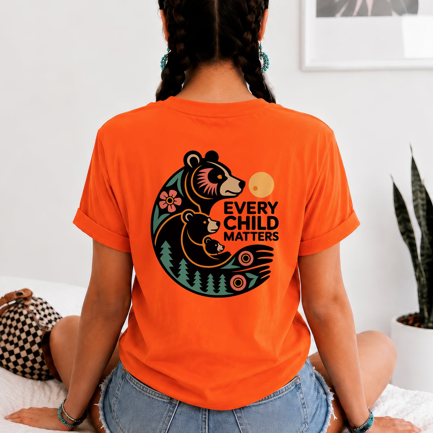 Every Child Matters Bear Family- Two sides - Unisex T-shirt/V-neck T-shirt/Hoodie/Sweatshirt