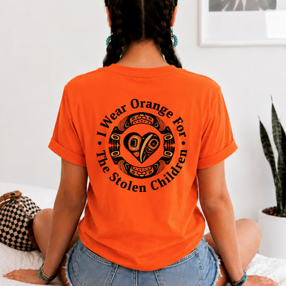 Every Child Matters Indigenous Heart & Symbol Design - Two sides - Unisex T-shirt/V-neck T-shirt/Hoodie/Sweatshirt