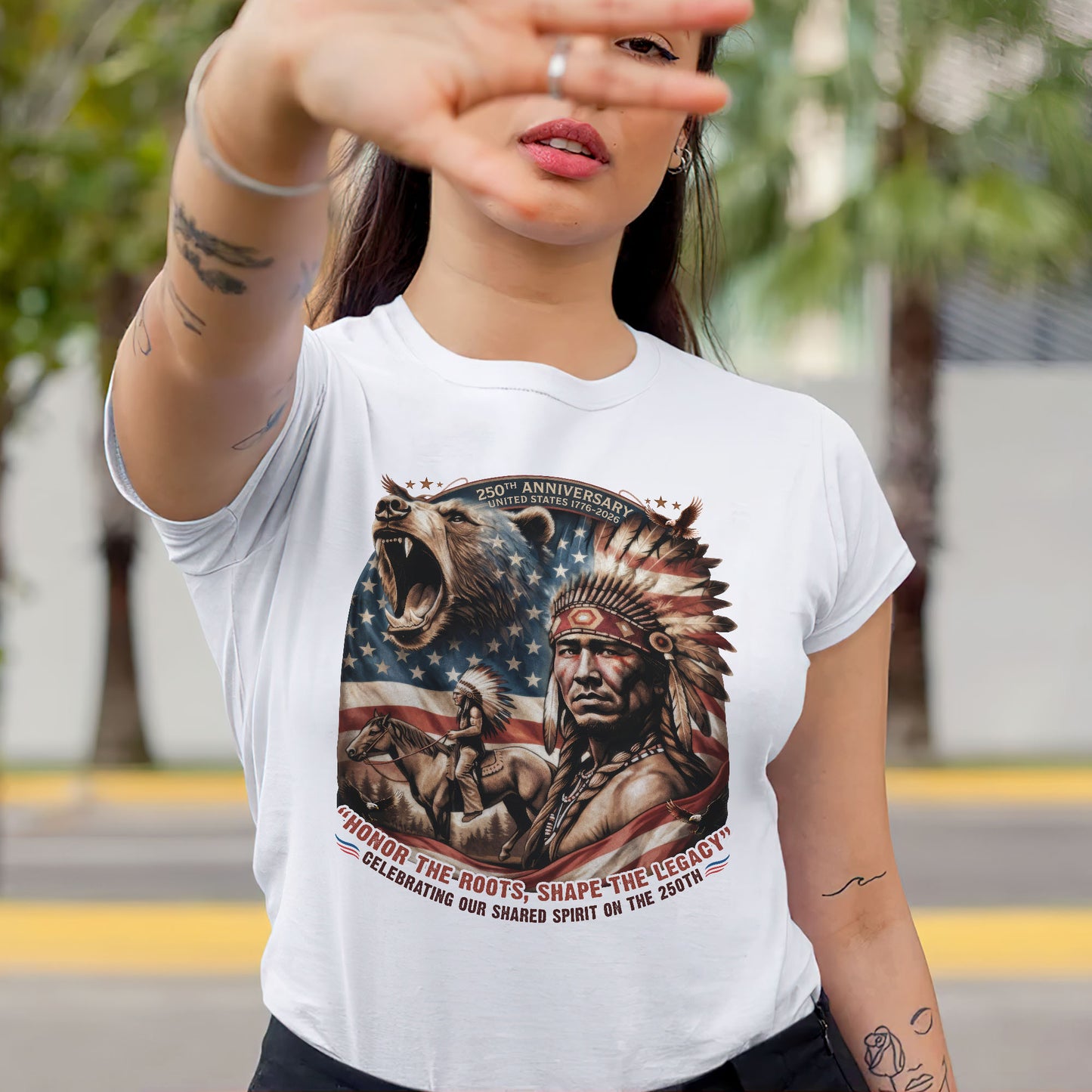 250th Anniversary Native American Spirit - Unisex T-shirt/V-neck T-shirt/Hoodie/Sweatshirt