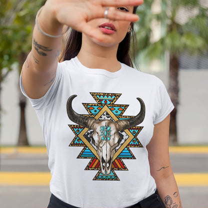 Southwestern Buffalo Skull Native American Unisex T-shirt/V-neck T-shirt /Hoodie/Sweatshirt