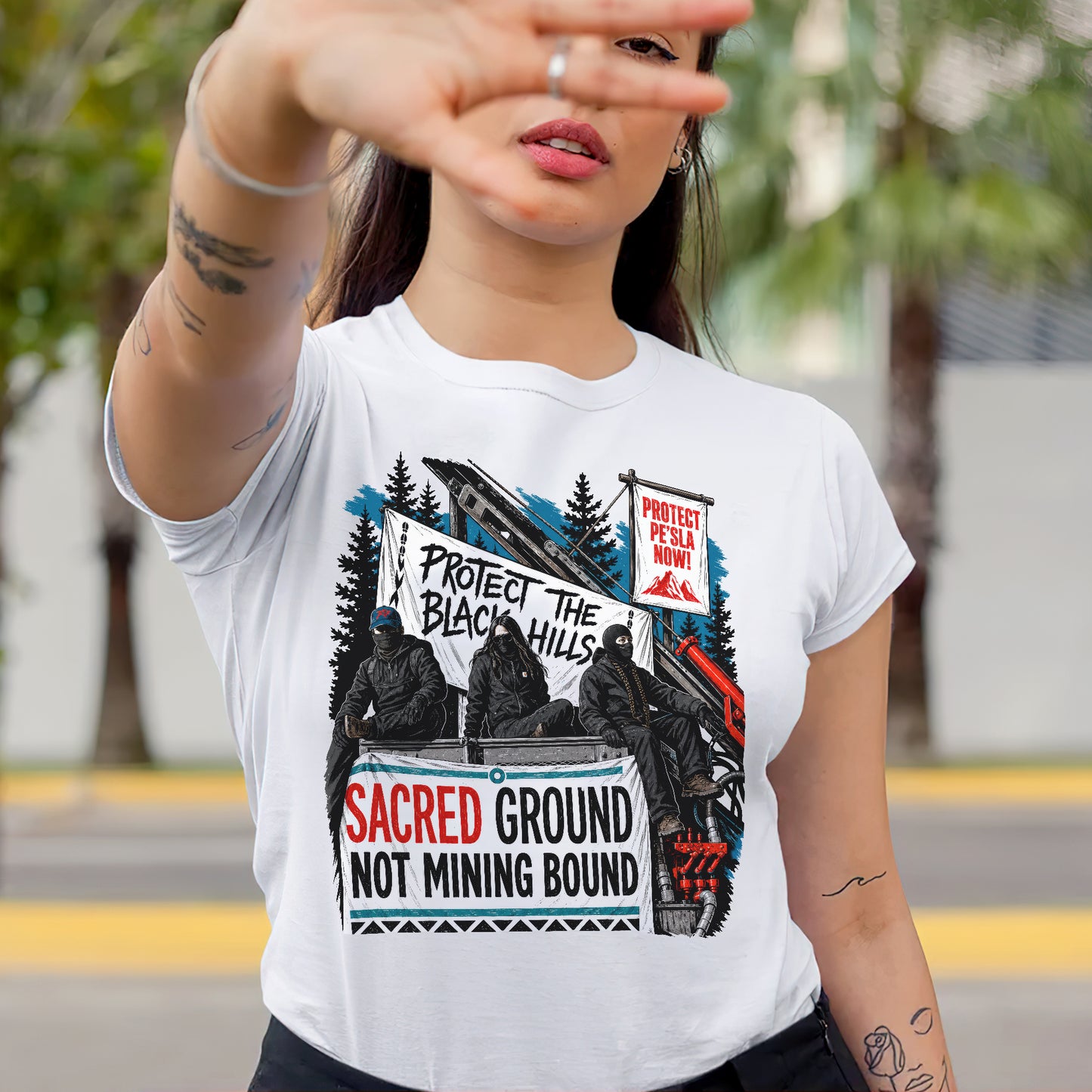 Protect the Black Hills - Sacred Ground Not Mining Bound Unisex T-shirt/T-shirt V-neck/Hoodie/Sweatshirt