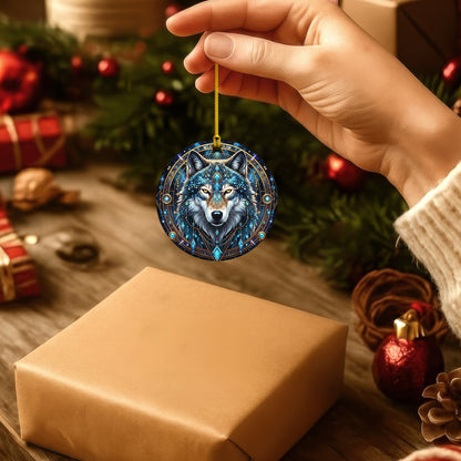 Celestial Wolf - Blue Crystal Spirit Animal - Unique Christmas Gift Decor Flat Acrylic