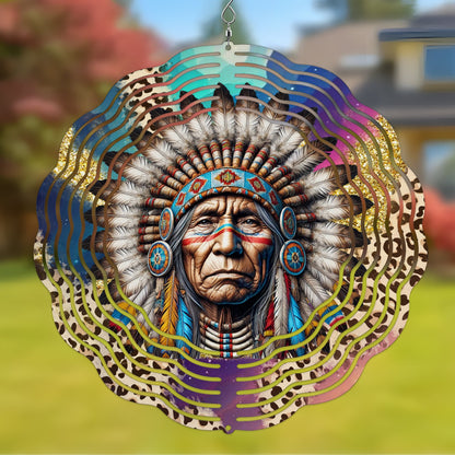 Native American Chief Wind Spinner