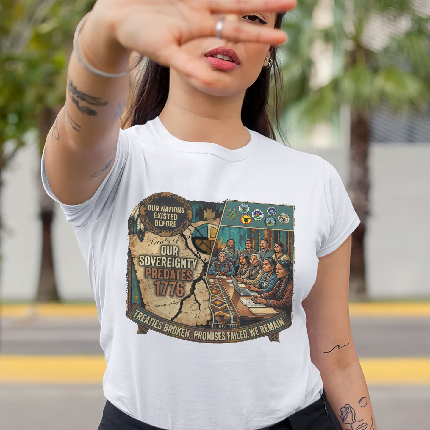 Native American Sovereignty - Our Nations Existed Before 1776 - Unisex T-shirt/V-neck T-shirt/Hoodie/Sweatshirt