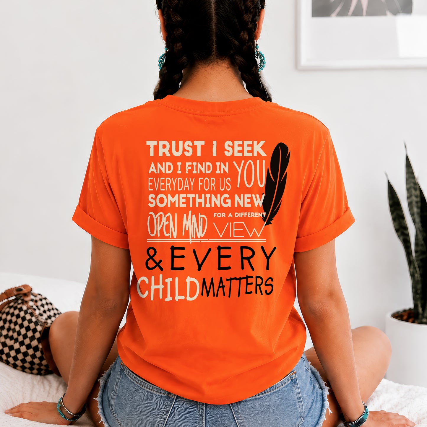 Every Child Matters Orange Shirt, Indigenous Awareness - Two sides - Unisex T-shirt/V-neck T-shirt/Hoodie/Sweatshirt