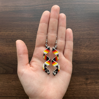 Sacred Spiral Handmade Beaded Drop Turquoise Earring