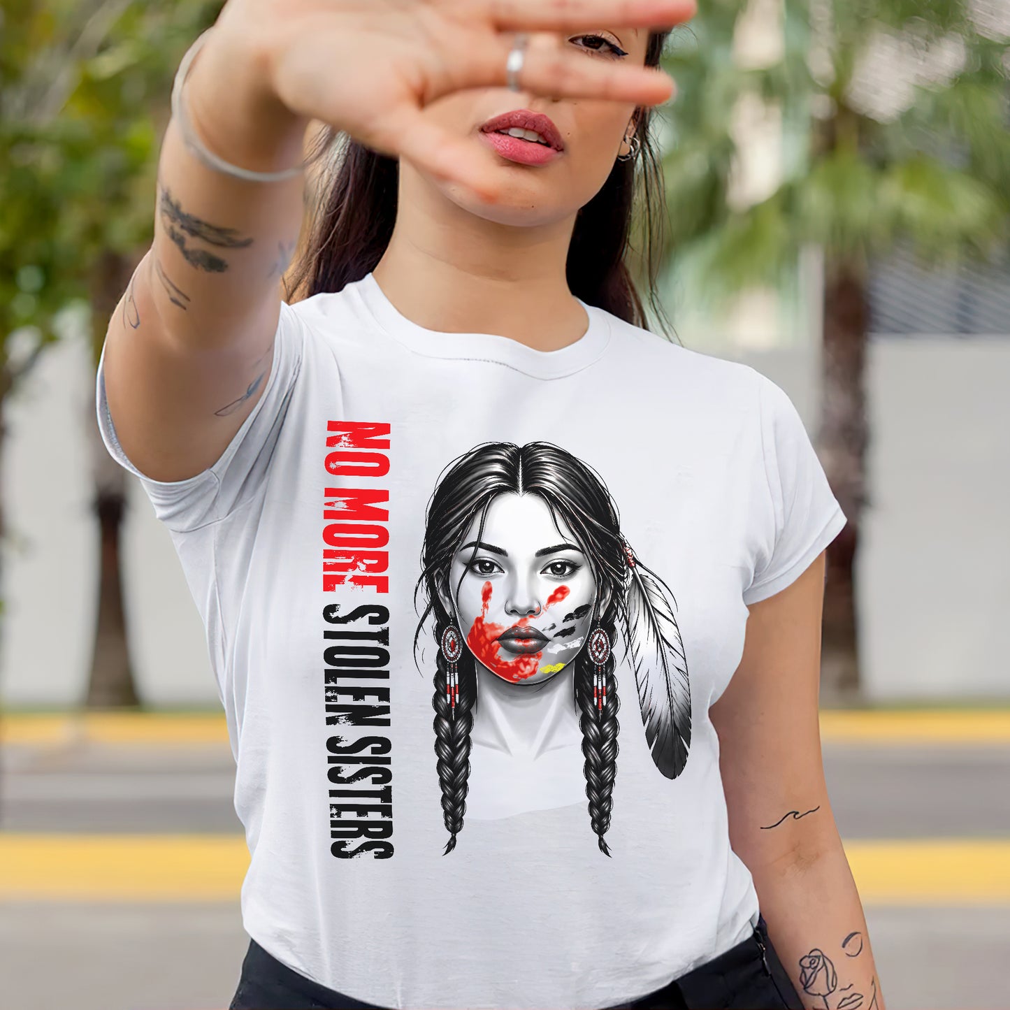 No More Stolen Sisters Red Hand Unisex T-shirt/V-neck T-shirt /Hoodie/Sweatshirt
