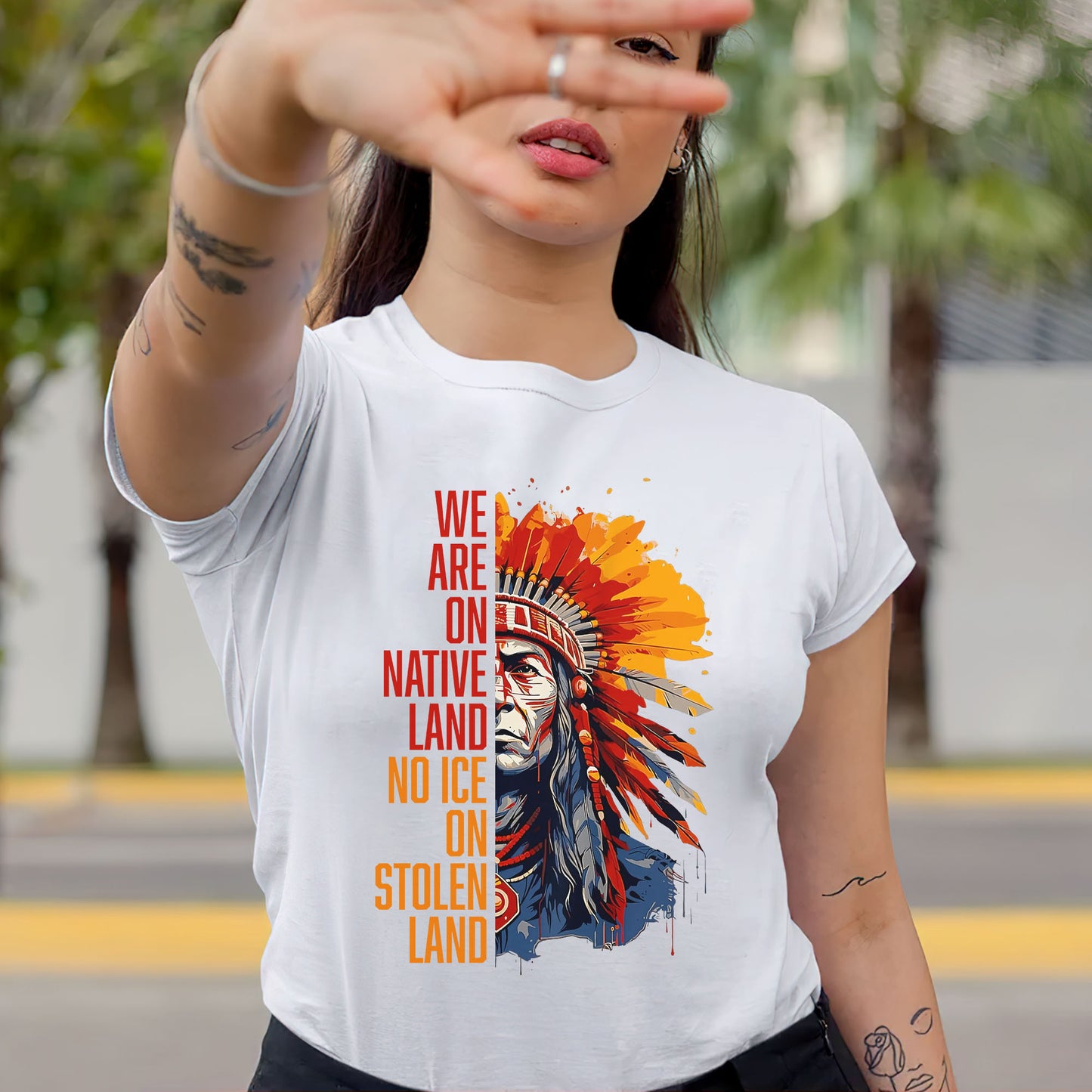 We Are On Native Land No Ice On Stolen Land Native Unisex T-shirt/V-neck T-shirt /Hoodie/Sweatshirt