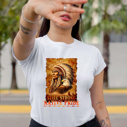 Native Pride "Still Here Still Strong" Warrior & Eagle Vintage Unisex T-shirt/T-shirt V-neck/Hoodie/Sweatshirt