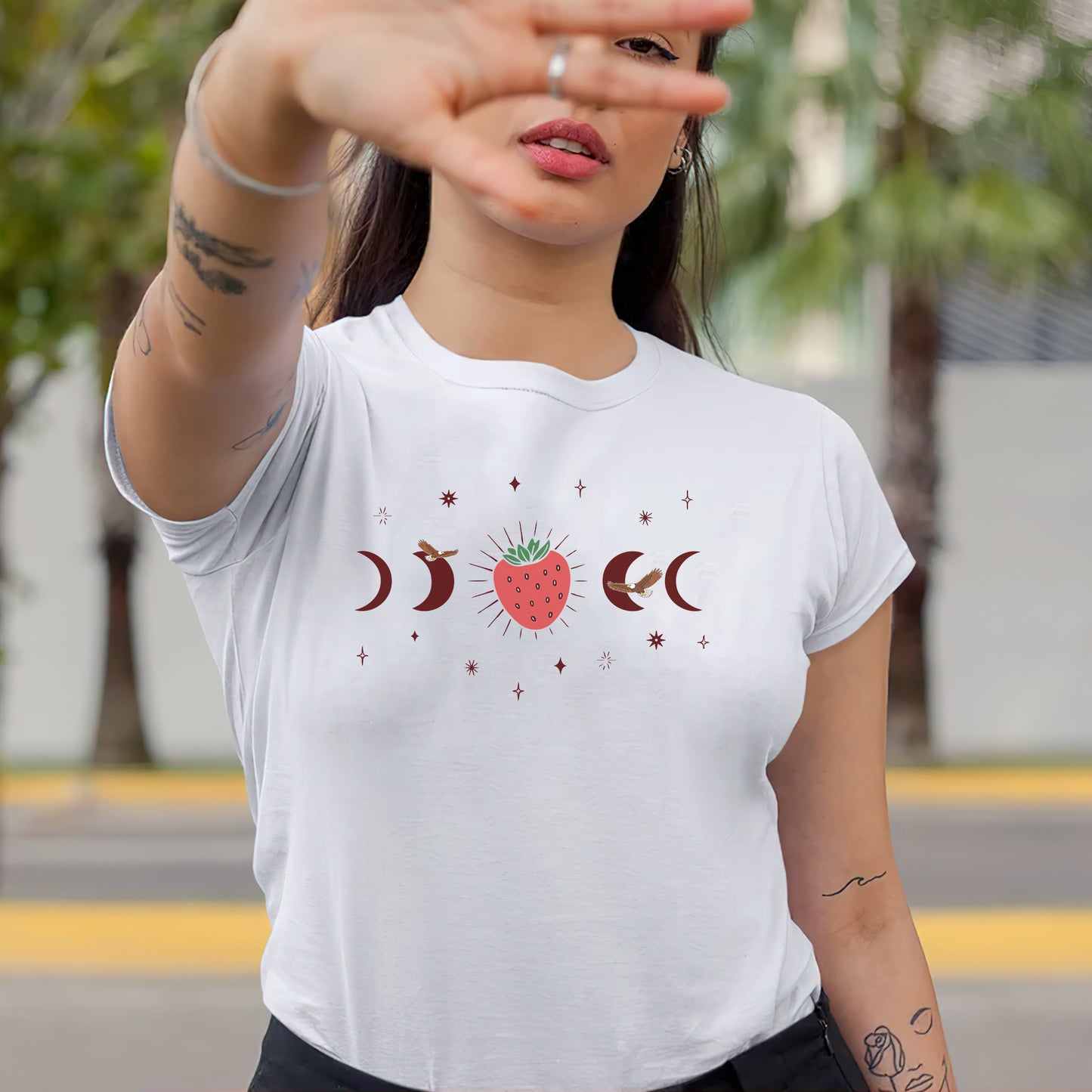 Strawberry Moon Native Spirit Celestial Unisex T-shirt/T-shirt V-neck/Hoodie/Sweatshirt