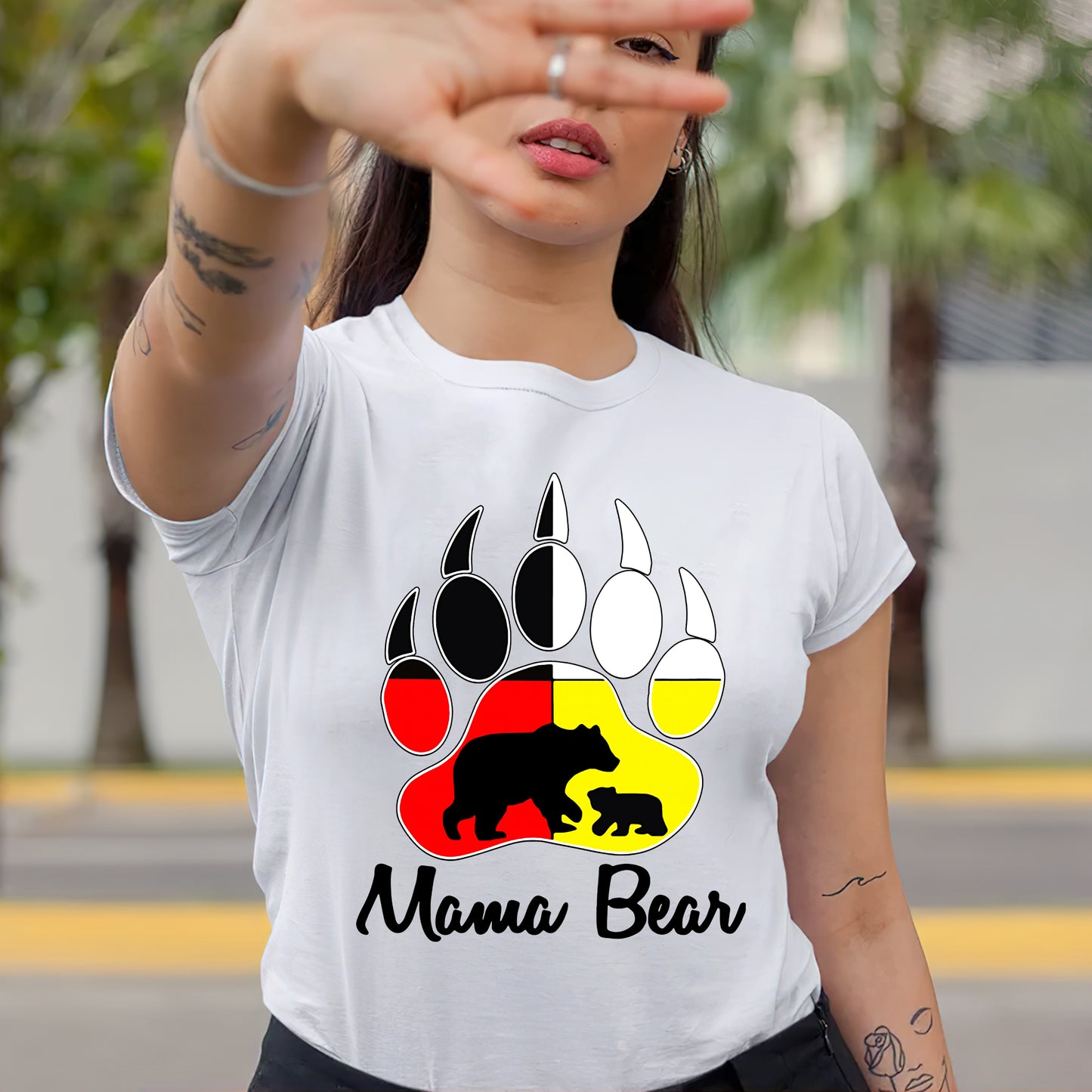 Mama Bear Native Pride Unisex T-shirt/T-shirt V-neck/Hoodie/Sweatshirt