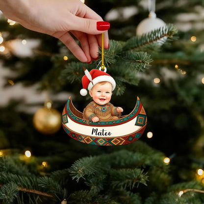Custom Baby's First Christmas Ornament 2025 with Name & Photo - Personalized Decoration