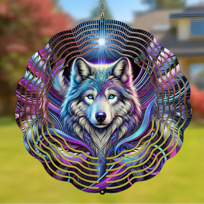 Native American Wolf Wind Spinner