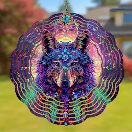 Native American Wolf Wind Spinner