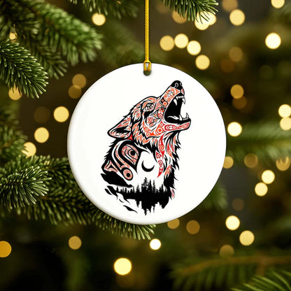 Native Bear Ceramic Ornament - Handcrafted Indigenous Art - Unique Holiday Decor