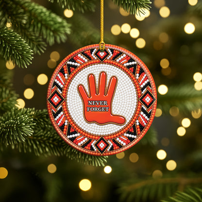 Never Forget Handprint Ceramic Ornament - Every Child Matters Gift Decor