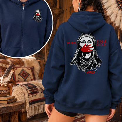 MMIW No More Stolen Sisters - Two Sides Unisex Hoodie Zip