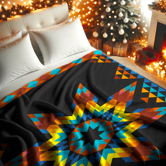 Native American Star Quilt Blanket – Sacred Morning Star Pattern
