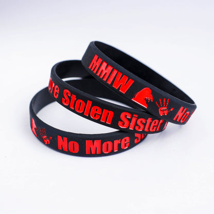 SALE 50% OFF - MMIW No More Stolen Sisters Silicone Wristband - Debossed Color V001