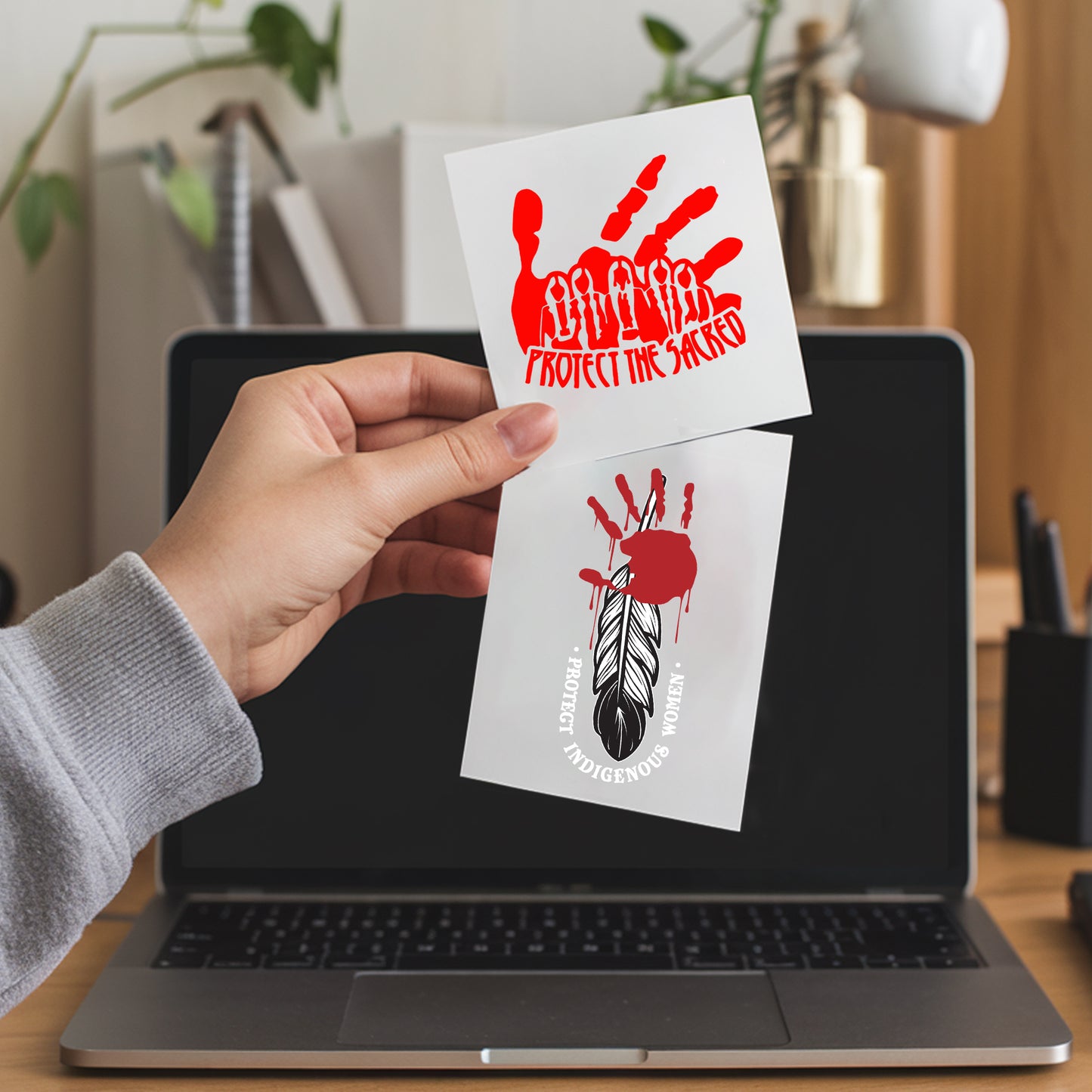 "Protect The Sacred" Decal - Red Hand Indigenous Women
