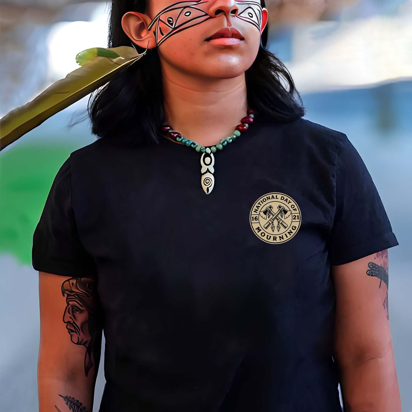 National Day of Mourning - Native American Heritage 1621 - Two sides - T-Shirt/T-Shirt V-Neck/Hoodie/Sweatshirt