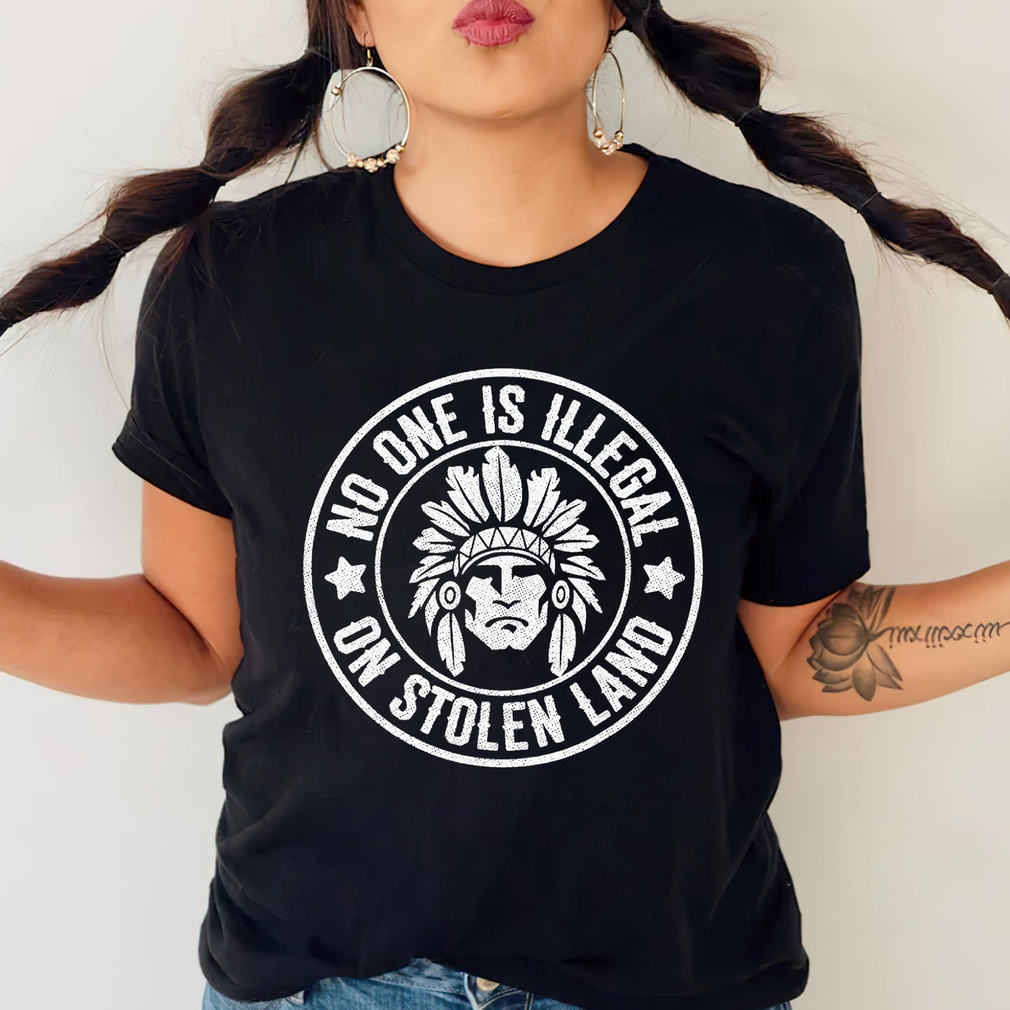 No One Is Illegal on Stolen Land Unisex T-Shirt/T-Shirt V-Neck/Hoodie/Sweatshirt
