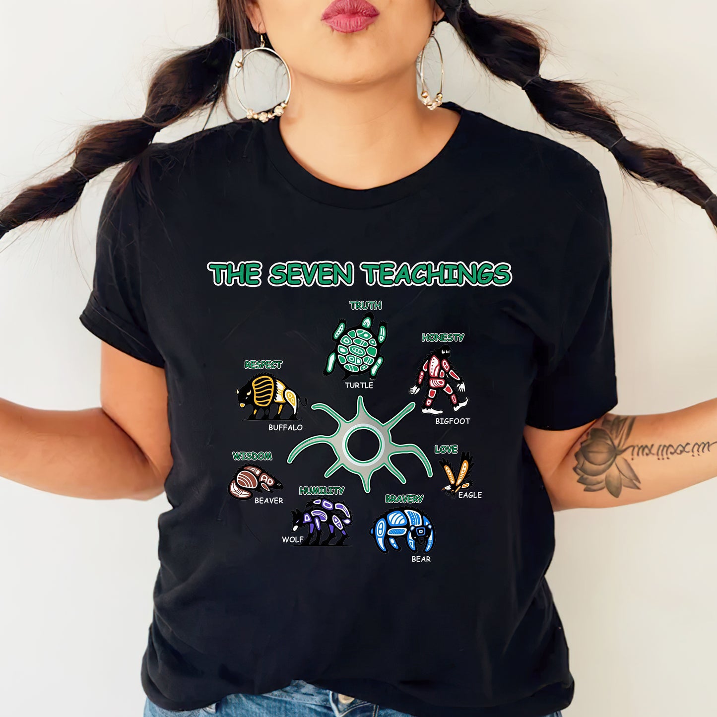 The Seven Sacred Laws Indigenous Value Culture Unisex T-Shirt/T-Shirt V-Neck/Hoodie/Sweatshirt