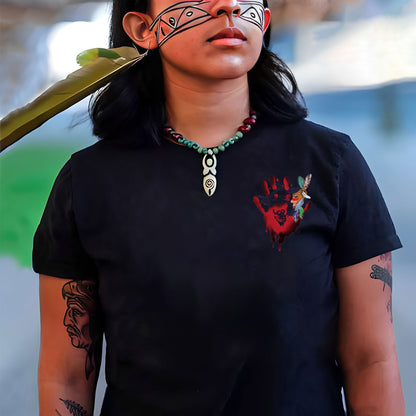 No More Stolen Sisters Red Hand Arrows - Two Sides - MMIW Unisex T-Shirt/Hoodie/V-Neck/Sweatshirt