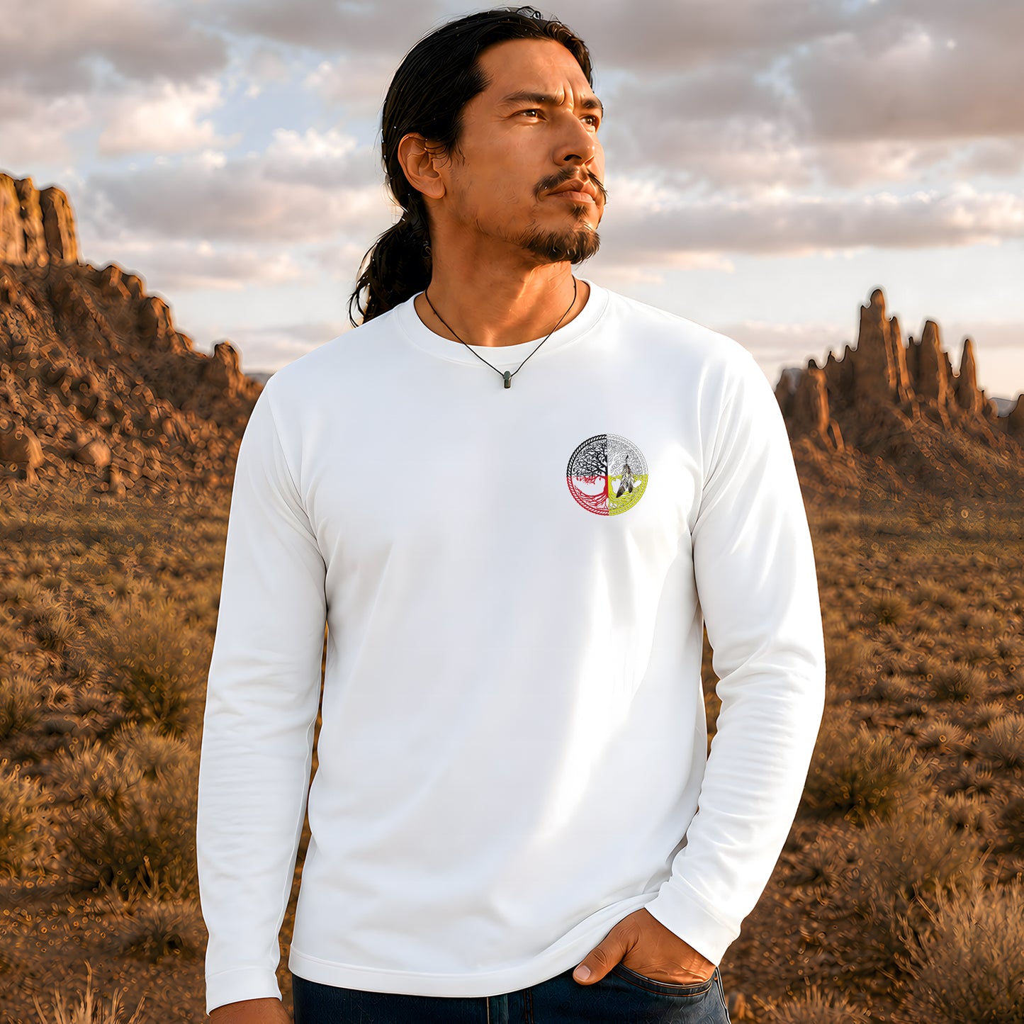 Nature Is My Religion Four Directions Sacred Circle - Two Sides Unisex Long Sleeve
